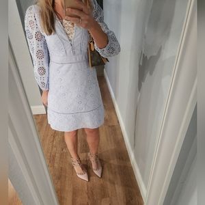 Banana Republic cotton eyelet dress baby blue color size 6